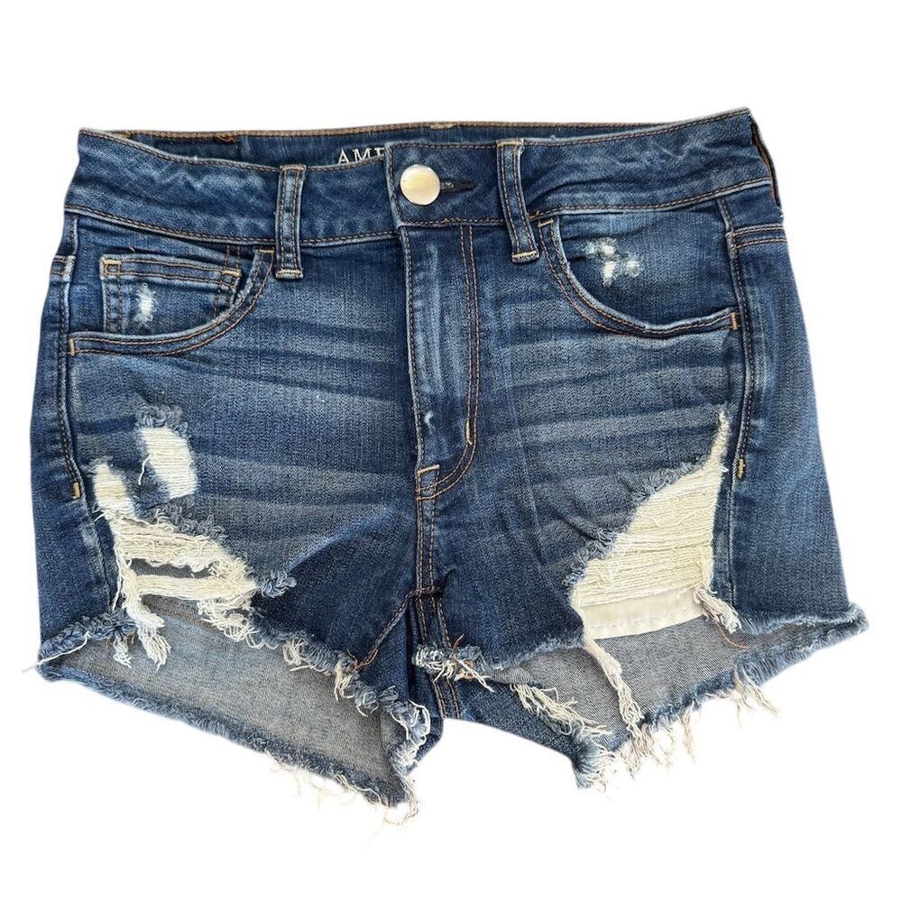 American Eagle Hi-Rise Shortie Jean Shorts Women's  Size 4